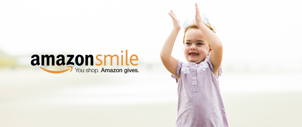 AmazonSmile logo AmazonSmile cover image - AmazonSmile logo and picture of little girl with Sanfilippo Syndrome